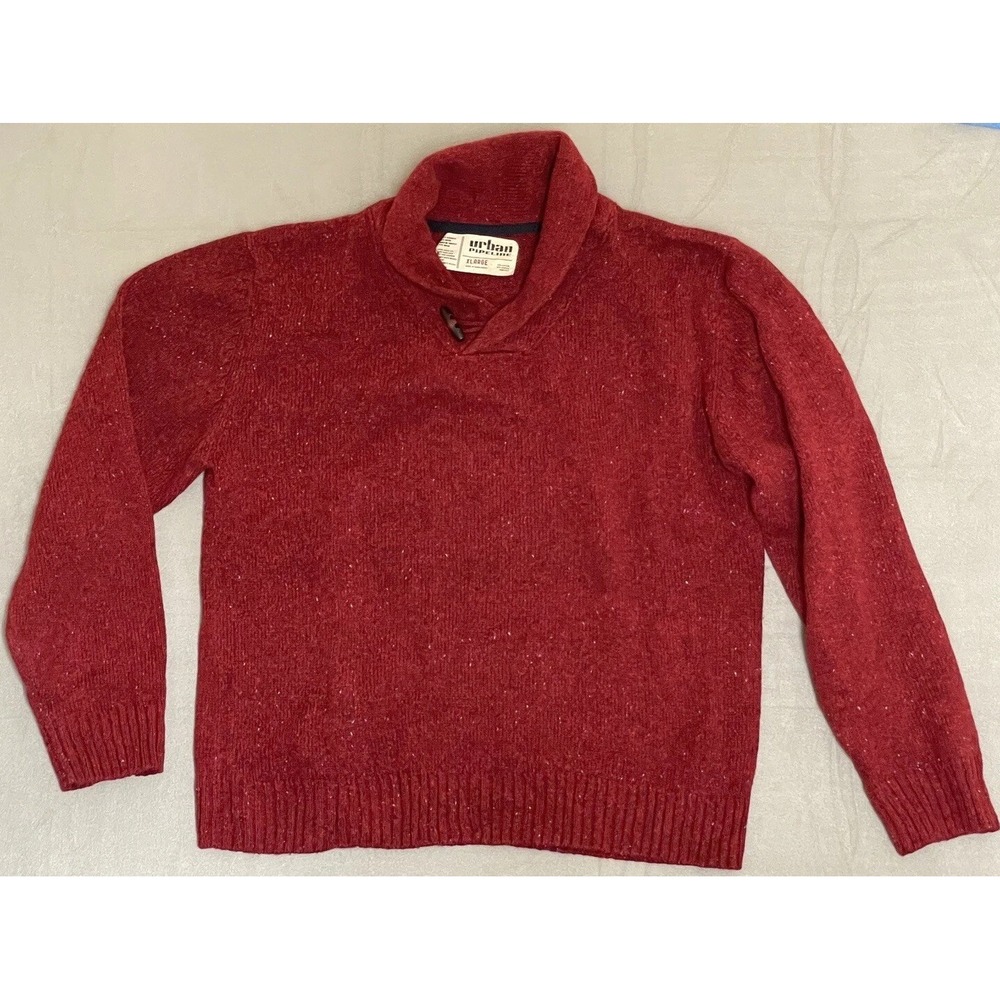 Men's Shawl Collar Sweater‎ Size XL Cotton Blend Grandpa-core Wood Button Thick